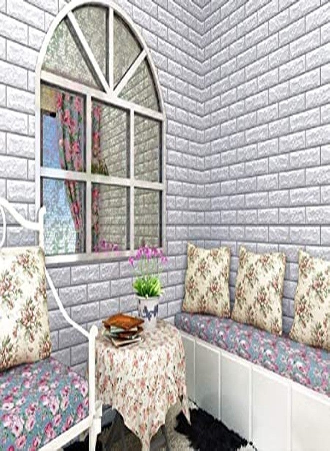 RedChimes Self-Adhesive Wallpaper Waterproof Old Furniture Vinyl Stickers Wooden Door Wardrobe Desktop PVC Wall Papers 45 X 304 CM (White Foam Brick) - Image 3